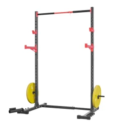 VEVOR Power Cage Rack, Multifunctional Squat Rack for Home Gym, Width-Adjustable Workout Strength Training Equipment with 6 Band Pegs, Landmine Attachment & Safety Bars for Bench Press Squats Pull-Up