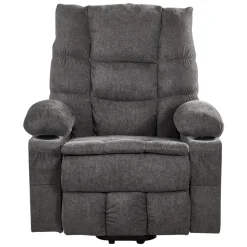 VEVOR Power Lift Recliner Chair, Large Electric Lift Chair with Heat and Massage for Elderly, Infinite Position Adjustment, Chenille Fabric, with Side Pockets, Cup Holders and USB Port, Dark Gray