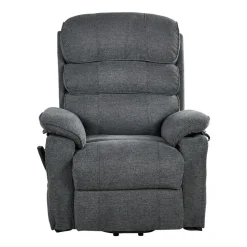 VEVOR Power Lift Recliner Chair, Dual Motor Medium Lift Chair with Heat and Massage for Elderly, Position Adjustable, Remote Control, with Side Pockets, Chenille Fabric, Dark Gray