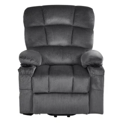 VEVOR Power Lift Recliner Chair, Dual Motor, Large Electric Lift Chair with Heat and Massage for Elderly, Infinite Position Adjustment, Velvet Fabric, with Storage Pockets, Cup Holders, Dark Gray