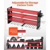 VEVOR Power Tool Organizer Wall Mount, 3-Layer Storage Rack with 4 Drill Holders, Tools Holder and Storage Rack with Side Pegboards, Garage Tool Organizer for Garage, Workbench, and Workshop