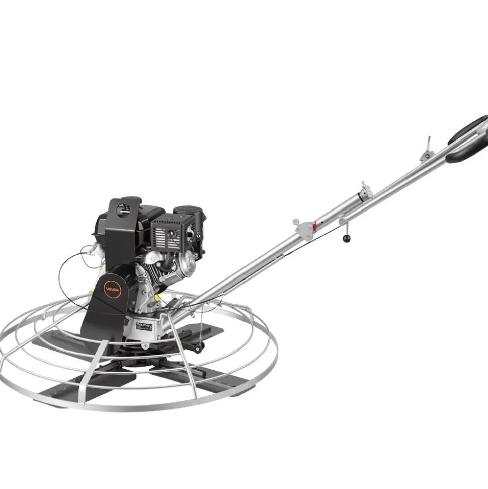 VEVOR Power Trowel, 38 inch Concrete Finishing Machine with Float Pan, 7HP Kohler Engine, 4 Blades, Adjustable Pitch, Gas-Powered Walk-Behind Cement Surface Finisher for Smooth Floors, Construction