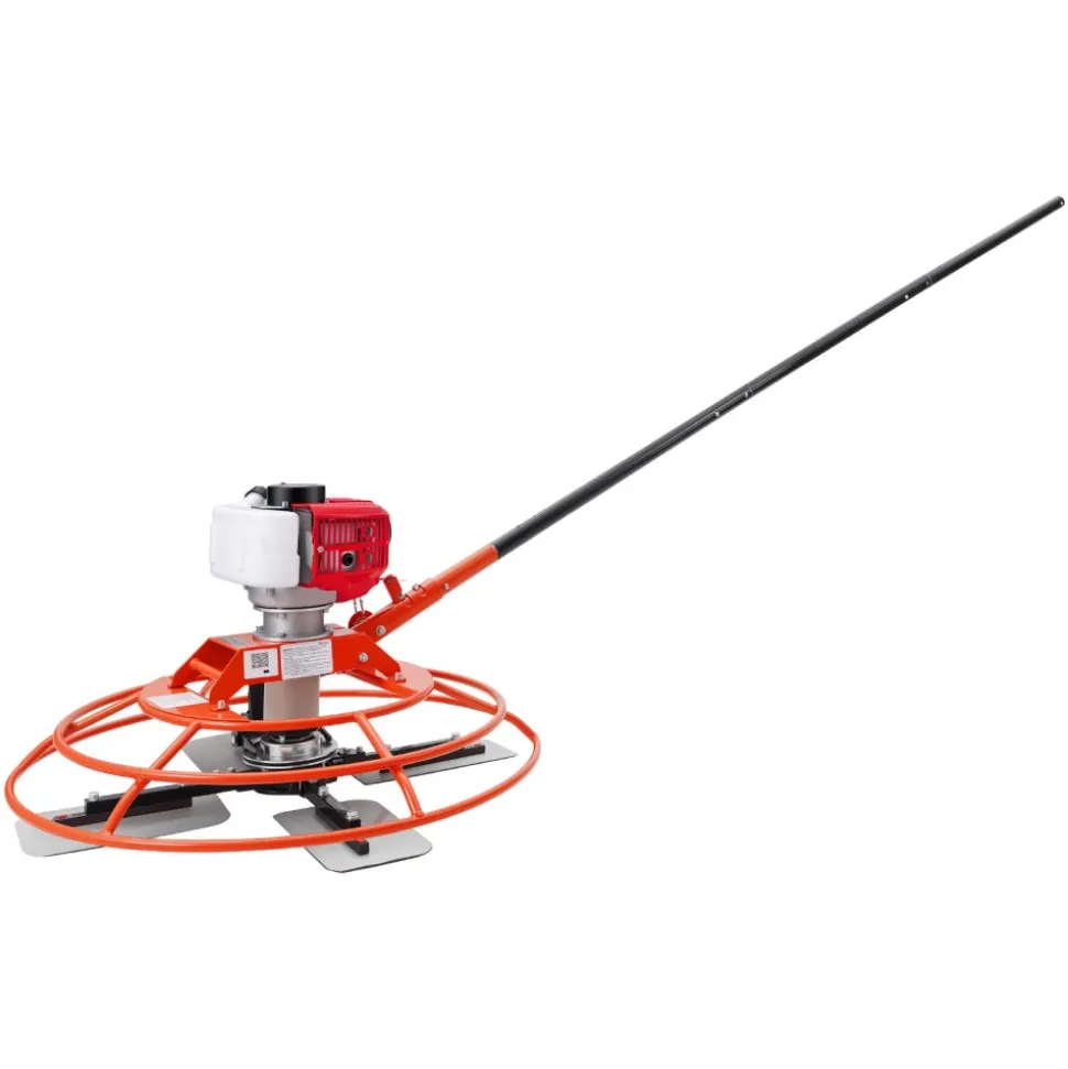 VEVOR Power Trowel, 28.3 inch Trowel Diameter Concrete Finishing Machine, 4 Blades, Adjustable 0-12° Pitch, Gas-Powered Walk-Behind Cement Surface Finisher for Smooth Floors, Bridge Construction