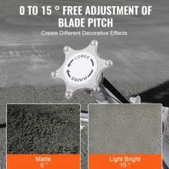 VEVOR Power Trowel, 38” Walk-Behind Cement Trowel with Float Pan, 6HP Gas-Powered Smooth Concrete Surface Finisher, Heavy Duty Commercial Screed Concrete Cement with Finishing Blade, Orange