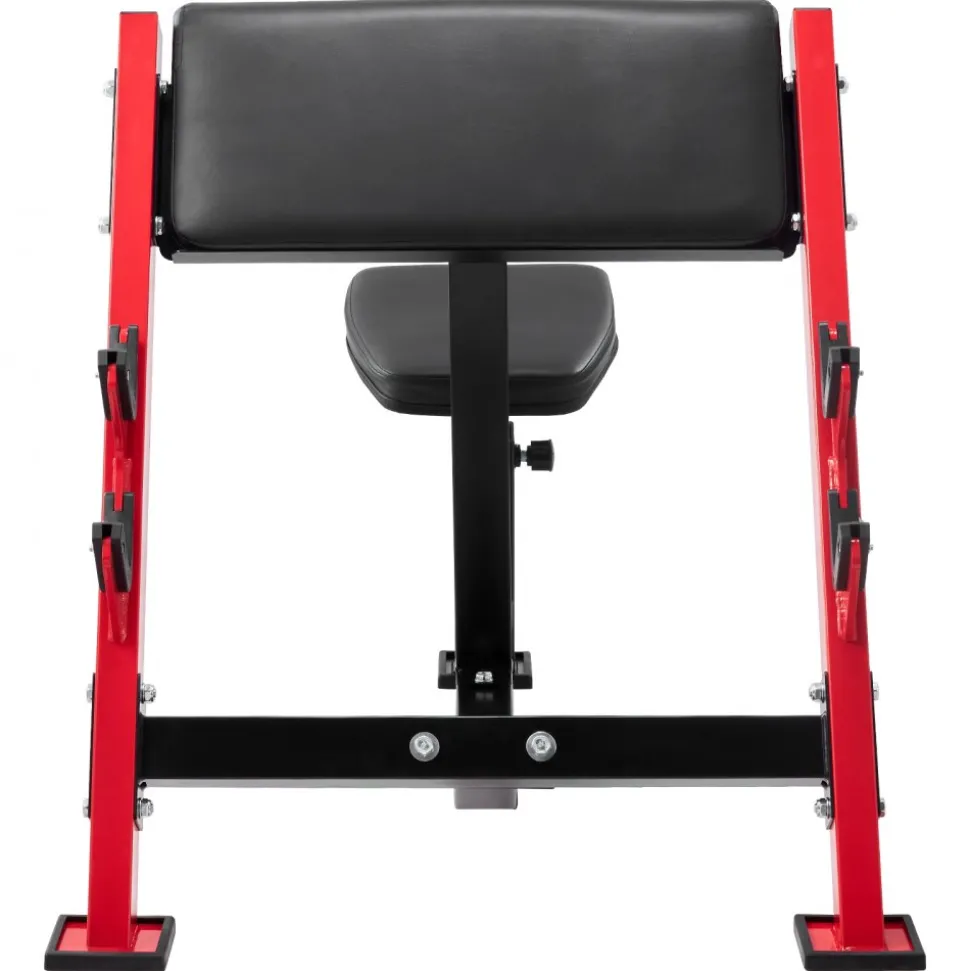 VEVOR Preacher Curl Bench, Strength Training Benches, Max load 660 LBS Home Gym Fitness Equipment, Seated Arm Isolated Barbell Dumbbell Bicep Station, Adjustable Weight Bench with Bar Holders