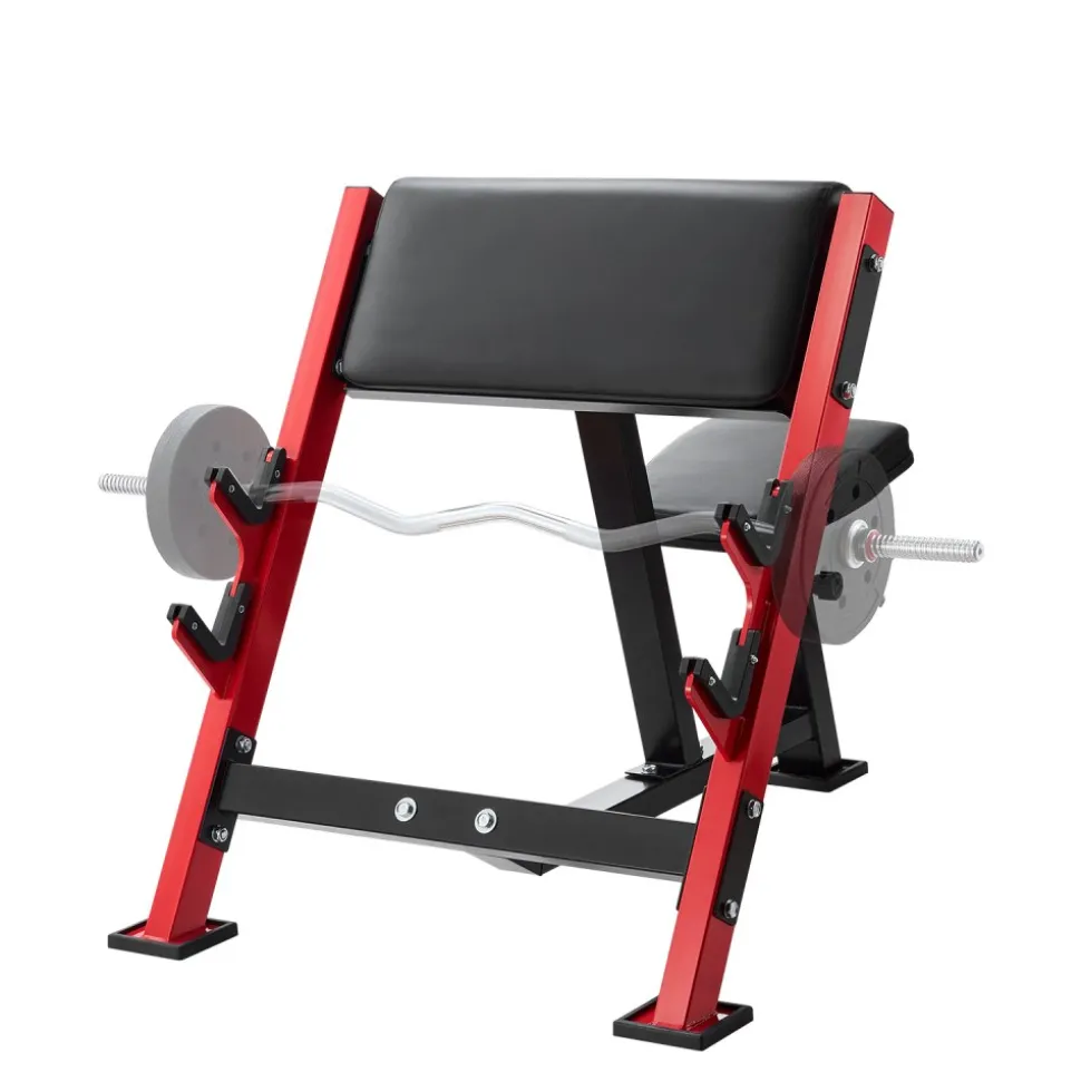VEVOR Preacher Curl Bench, Strength Training Benches, Max load 660 LBS Home Gym Fitness Equipment, Seated Arm Isolated Barbell Dumbbell Bicep Station, Adjustable Weight Bench with Bar Holders