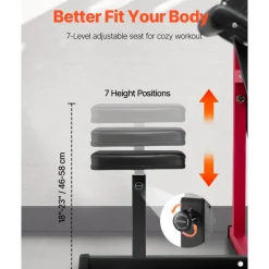 VEVOR Preacher Curl Machine, 2 in 1 Bicep Curl Machine and Triceps Extension Machine, Seated Arm Isolated Bicep Station, Strength Training Workout Weight Bench, Exercise Equipment for Home Gym