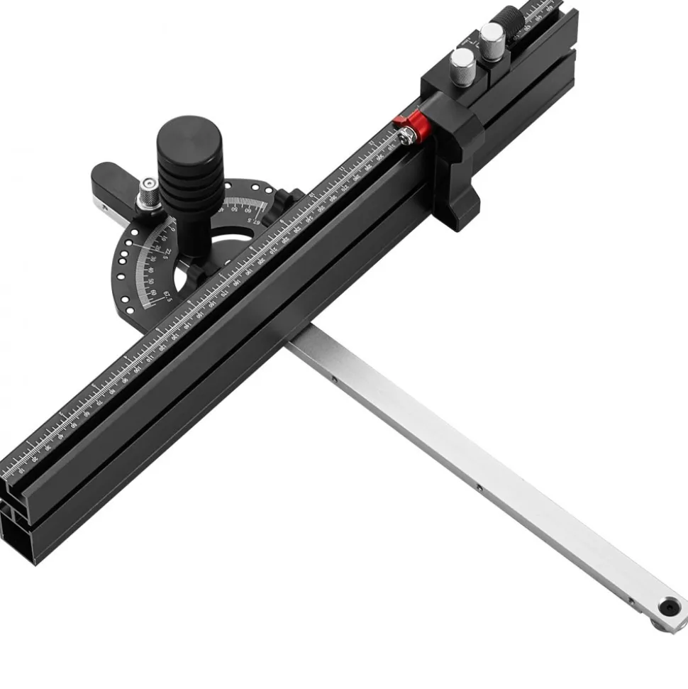 VEVOR Precision Miter Gauge, Standard Slot 3/4'' x 3/8'', Aluminum Alloy Table Saw Miter Gauge with 18 in Grating 15 Angle Stops Adjustable Spring Loaded Plunger and Removable Disc, for Woodworking