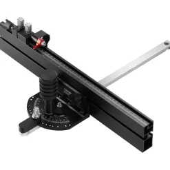 VEVOR Precision Miter Gauge, Standard Slot 3/4'' x 3/8'', Aluminum Alloy Table Saw Miter Gauge with 18 in Grating 15 Angle Stops Adjustable Spring Loaded Plunger and Removable Disc, for Woodworking