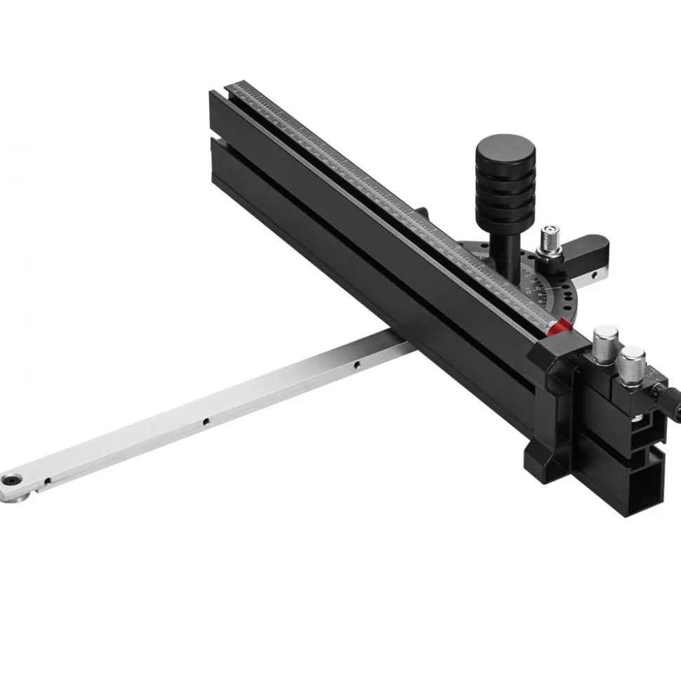 VEVOR Precision Miter Gauge, Standard Slot 3/4'' x 3/8'', Aluminum Alloy Table Saw Miter Gauge with 18 in Grating 15 Angle Stops Adjustable Spring Loaded Plunger and Removable Disc, for Woodworking