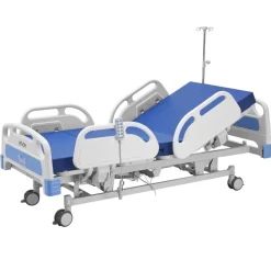 VEVOR Premium 5 Function Full Electric Hospital Bed, ICU Electric Medical Bed with Trendelenburg & Reverse Trendelenburg, 5" Locking Casters & High-Density Mattress for Home Hospital, 550LBS Loading