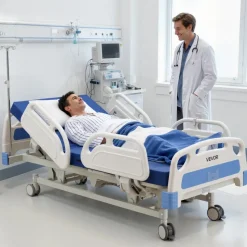 VEVOR Premium 5 Function Full Electric Hospital Bed, ICU Electric Medical Bed with Trendelenburg & Reverse Trendelenburg, 5