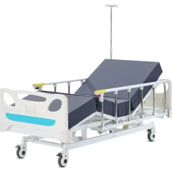 VEVOR Premium 3 Function Full Electric Hospital Bed, ICU Electric Medical Bed with Mattress & IV Pole, Handheld Controller and 5-Inch Locking Casters for Home Hospital Use, 440LBS Loading