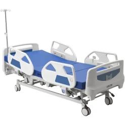 VEVOR Premium 5 Function Full Electric Hospital Bed, ICU Electric Medical Bed with Trendelenburg & Reverse Trendelenburg and Central Locking System with 5