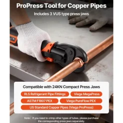 VEVOR Press Tool Kit, 18V Electric Pipe Crimping Tool for 1/2