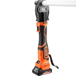 VEVOR Press Tool, 18V Electric Pipe Crimping Tool for 1/2" 3/4" 1" PEX Pipe Stainless Steel Rings, 24KN PEX Press Tool Compatible with PureFlow - with 3 VPF Jaws, 2pcs 2AH Batteries, Charger & Toolbox