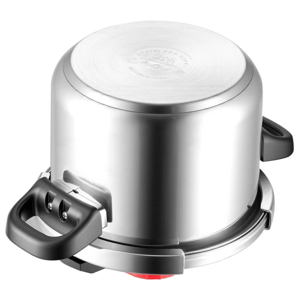 VEVOR Pressure Cooker, 6.3Qt Pressure Cooker Stainless Steel, Pressures Canner with Steaming Rack, Tempered Glass Lid, Three Pressures Settings for Meat, Beans, Rice, Soup, Sauces, Cook up to 100 kPa