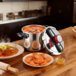 VEVOR Pressure Cooker, 8Qt Pressure Cooker Stainless Steel, Pressures Canner with Steaming Rack, Tempered Glass Lid, Three Pressures Settings for Meat, Beans, Rice, Soup, Sauces, Cook up to 100 kPa