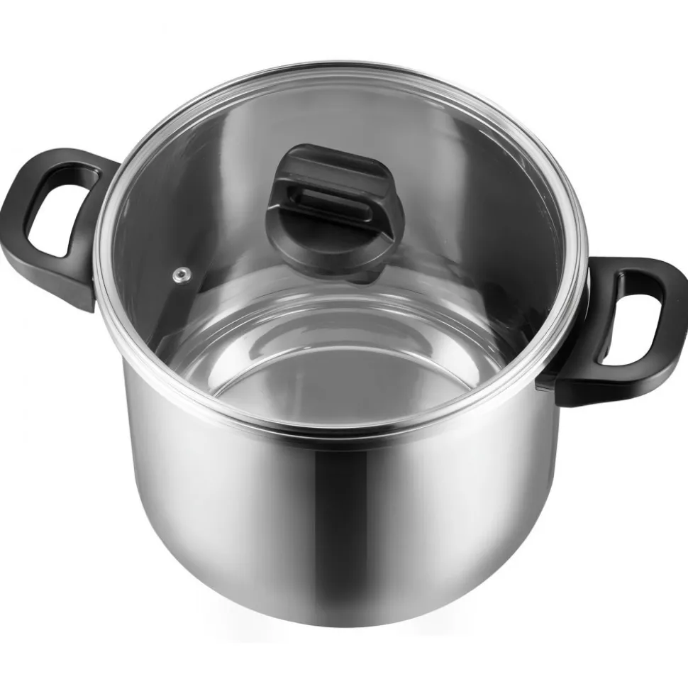 VEVOR Pressure Cooker, 12Qt Pressure Cooker Stainless Steel, Pressures Canner with Steaming Rack, Tempered Glass Lid, Three Pressures Settings for Meat, Beans, Rice, Soup, Sauces, Cook up to 100 kPa
