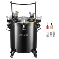 VEVOR Pressure Pot Tank, 10.6 Gal/40 L Heavy Duty Steel Air Tool Pressure Pot, Pressures Pots with Three Quick-Connect Couplers for Home Use, DIY, Art Creations, Large-Diameter Tank