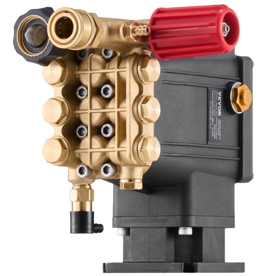 VEVOR Pressure Washer Pump, 3/4" Shaft Horizontal Triplex Plunger, 3300 PSI, 2.5GPM, Replacement Power Washer Pumps Kit with 5 Nozzles, Compatible with Simpson MorFlex 40224, 40225, 40226, Santoprene