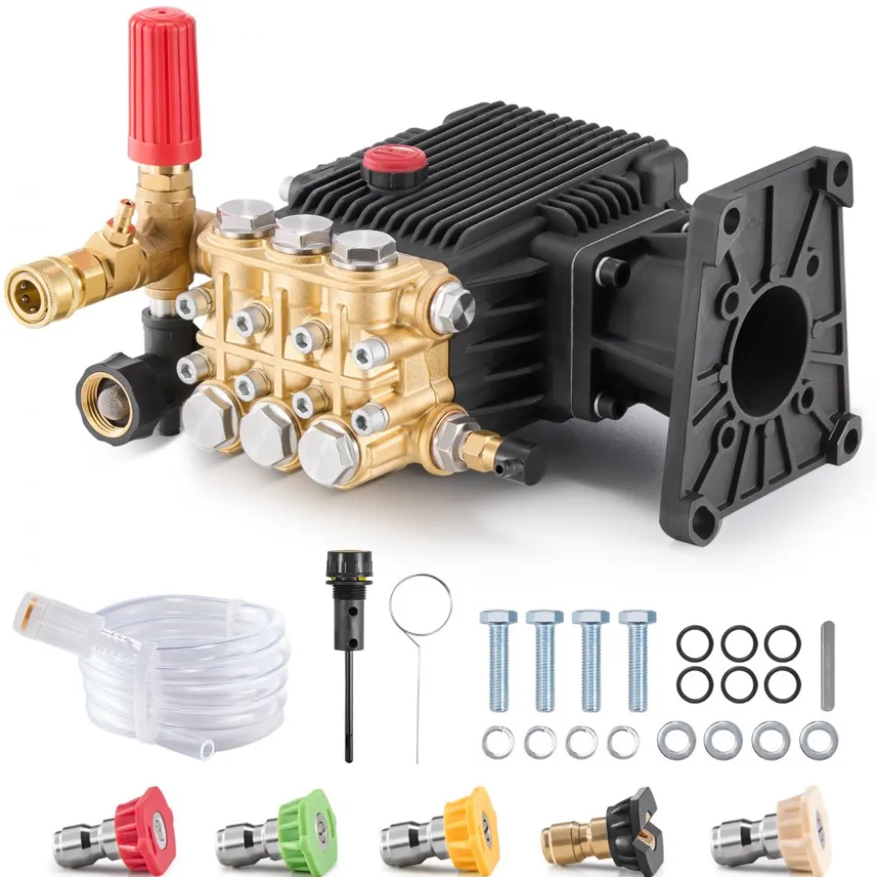 VEVOR Pressure Washer Pump, 3/4" Shaft Horizontal Triplex Plunger, 3700 PSI, 2.5 GPM, Replacement Power Washer Pumps Kit, Parts Washer Pump, Compatible with Simpson MorFlex Models 40224, 40225, 40226