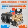 VEVOR Pressure Washer Pump, 1" Shaft Horizontal Triplex Plunger, 4400 PSI, 4 GPM Flow, Replacement Power Washer Pumps Kit, Parts Washer Pump, Compatible with Simpson MorFlex Models 40224, 40225, 40226