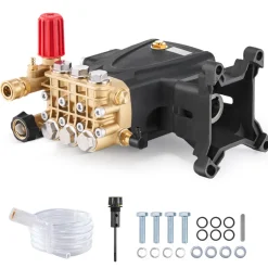 VEVOR Pressure Washer Pump, 1" Shaft Horizontal Triplex Plunger, 4000 PSI, 4.0GPM, Replacement Power Washer Pumps Kit with Hardware, Compatible with Simpson MorFlex 40224, 40225, 40226, Santoprene