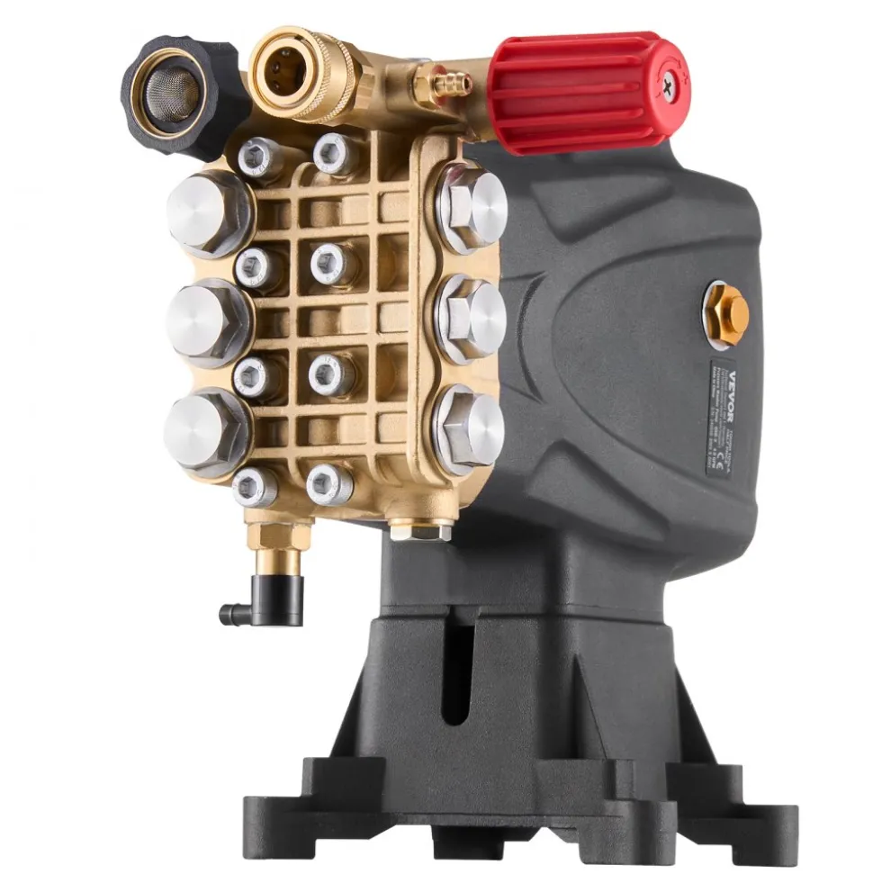 VEVOR Pressure Washer Pump, 1" Shaft Horizontal Triplex Plunger, 4000 PSI, 4.0GPM, Replacement Power Washer Pumps Kit with 5 Nozzles, Compatible with Simpson MorFlex 40224, 40225, 40226, Santoprene