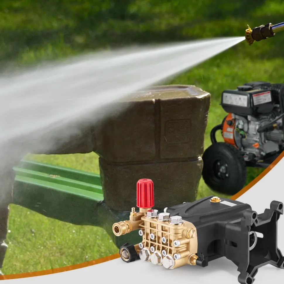 VEVOR Pressure Washer Pump, 1" Shaft Horizontal Triplex Plunger, 4000 PSI, 4.0GPM, Replacement Power Washer Pumps Kit with 5 Nozzles, Compatible with Simpson MorFlex 40224, 40225, 40226, Santoprene