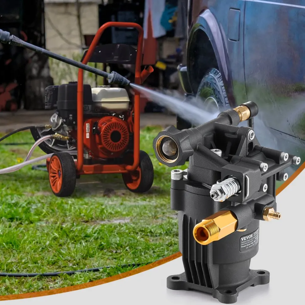 VEVOR Pressure Washer Pump, 3/4" Shaft Horizontal, 3500 PSI, 2.5GPM, Replacement Power Washer Pumps Kit with 5 Nozzles, Hardware and Siphon Tube, Compatible with Simpson, Honda, Troy-Bilt, Generac