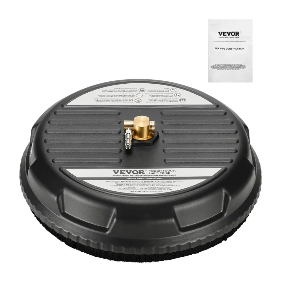 VEVOR 16.5" Pressure Washer Surface Cleaner, Raised Handle, Stainless Steel, Power Washer Attachment with Wheels for Concrete, Patio, Sidewalk, Deck, Driveway, Floor, 4000 Max PSI, 3/8 Quick Connector