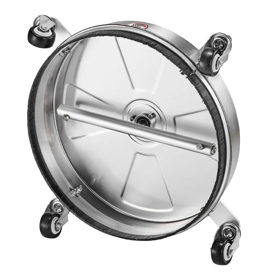 VEVOR 15" Pressure Washer Surface Cleaner, Stainless Steel Pressure Washer Attachments with 4 Wheels, 4000 Max PSI, 1/4 Quick Connector, 2 Spray Nozzles, 2 Extended Wands for Concrete, Patio, Deck