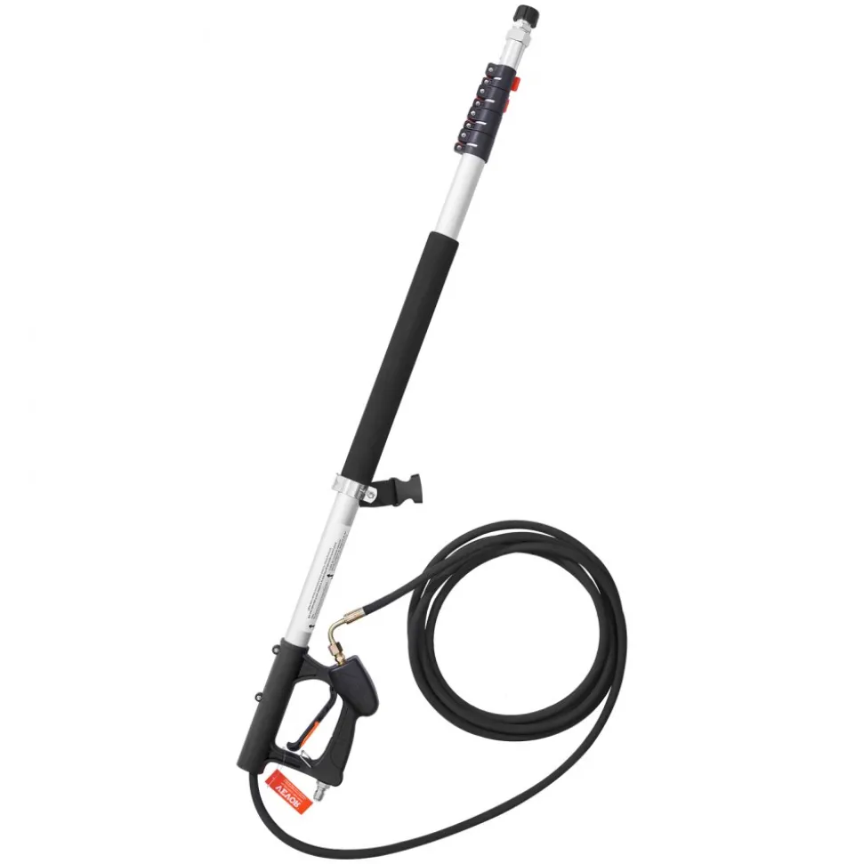 VEVOR Pressure Washer Telescoping Wand, 18 ft, 4000 psi, Telescopic Spray Wand with Power Washer Extension Wands, Gutter Cleaner, Brush Head, 5 Spray Nozzle Tips, Adapter and Adjustable Support Belt