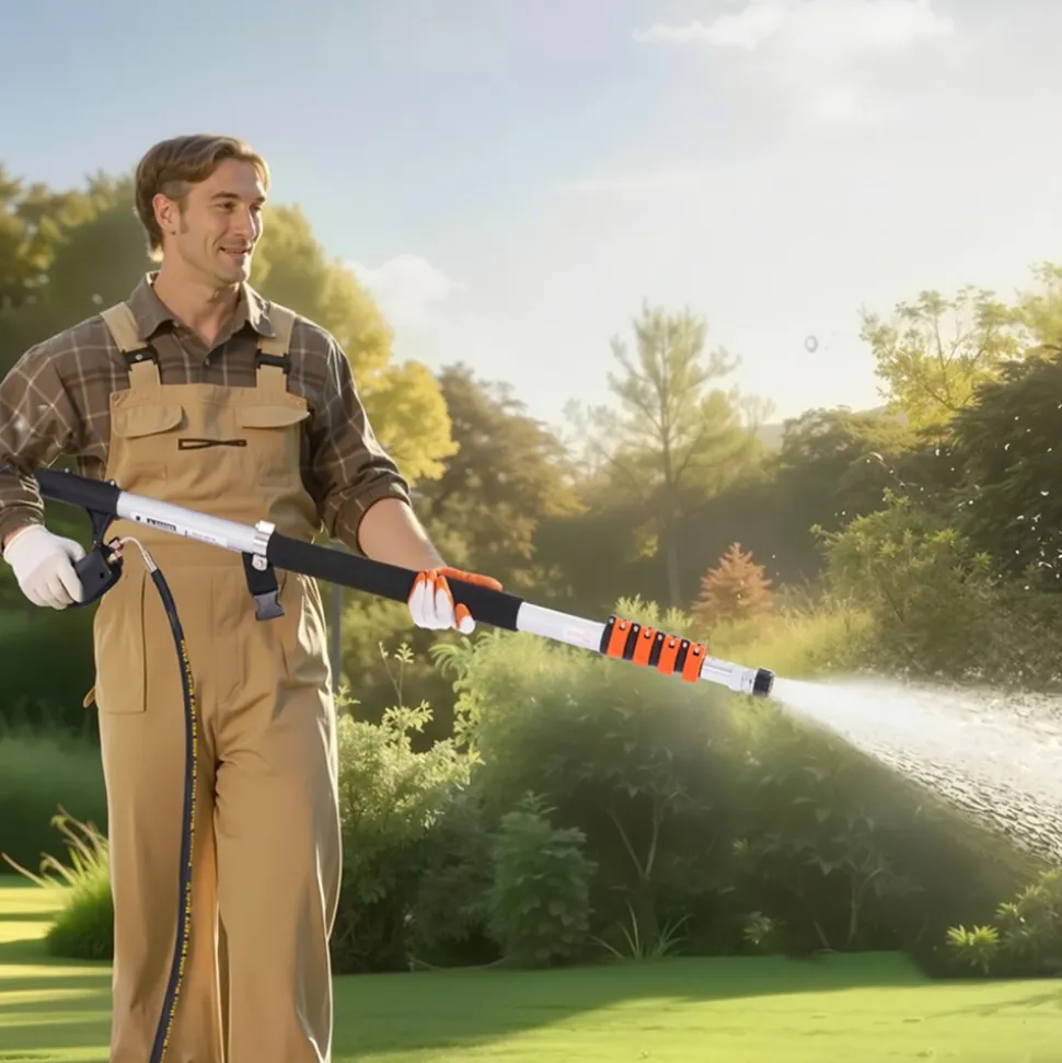 VEVOR Pressure Washer Telescoping Wand, 18 ft, 4000 psi, Telescopic Spray Wand with Power Washer Extension Wands, Gutter Cleaner, Brush Head, 5 Spray Nozzle Tips, Adapter and Adjustable Support Belt