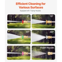 VEVOR Pressure Washer Telescoping Wand, 24 ft, 4000 psi, Telescopic Spray Wand with Power Washer Extension Wands, Gutter Cleaner, Brush Head, Pivoting Coupler, 7 Spray Nozzles and Support Harness