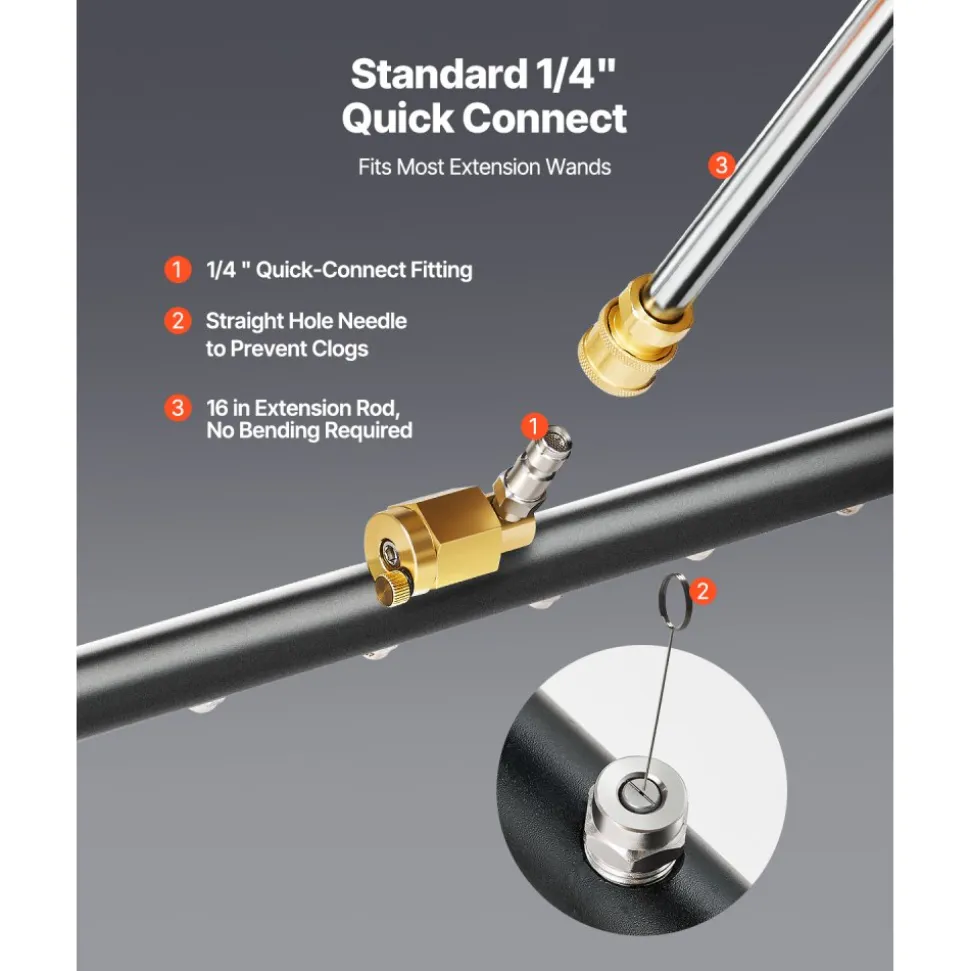 VEVOR 24" Pressure Washer Undercarriage Cleaner, Stainless Steel Surface Cleaner for Pressure Washer, 4000 Max PSI, Angle Adjustment Gear, 7 Spray Nozzles, 2 Extended Wands for Driveway, Patio, Deck