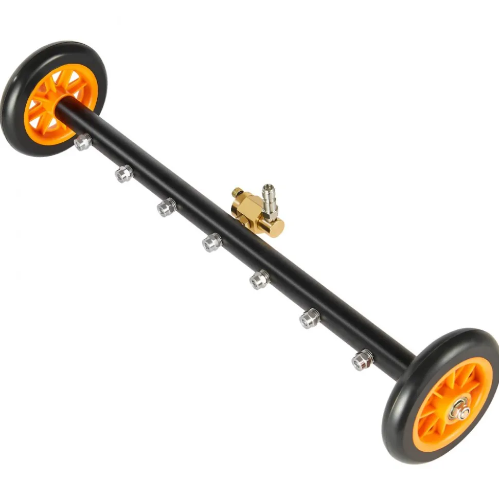 VEVOR 24" Pressure Washer Undercarriage Cleaner, Stainless Steel Surface Cleaner for Pressure Washer, 4000 Max PSI, Angle Adjustment Gear, 7 Spray Nozzles, 2 Extended Wands for Driveway, Patio, Deck