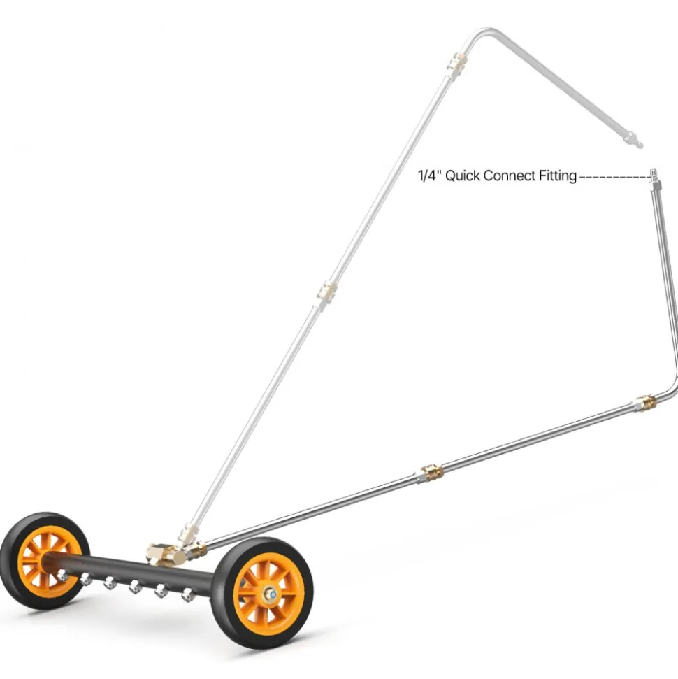 VEVOR 24" Pressure Washer Undercarriage Cleaner, Stainless Steel Surface Cleaner for Pressure Washer, 4000 Max PSI, Angle Adjustment Gear, 7 Spray Nozzles, 2 Extended Wands for Driveway, Patio, Deck