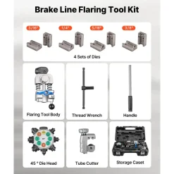 VEVOR Professional Brake Line Flaring Tool, 45 Degree Double Flare Bubble Flare Tool Kit for 3/16