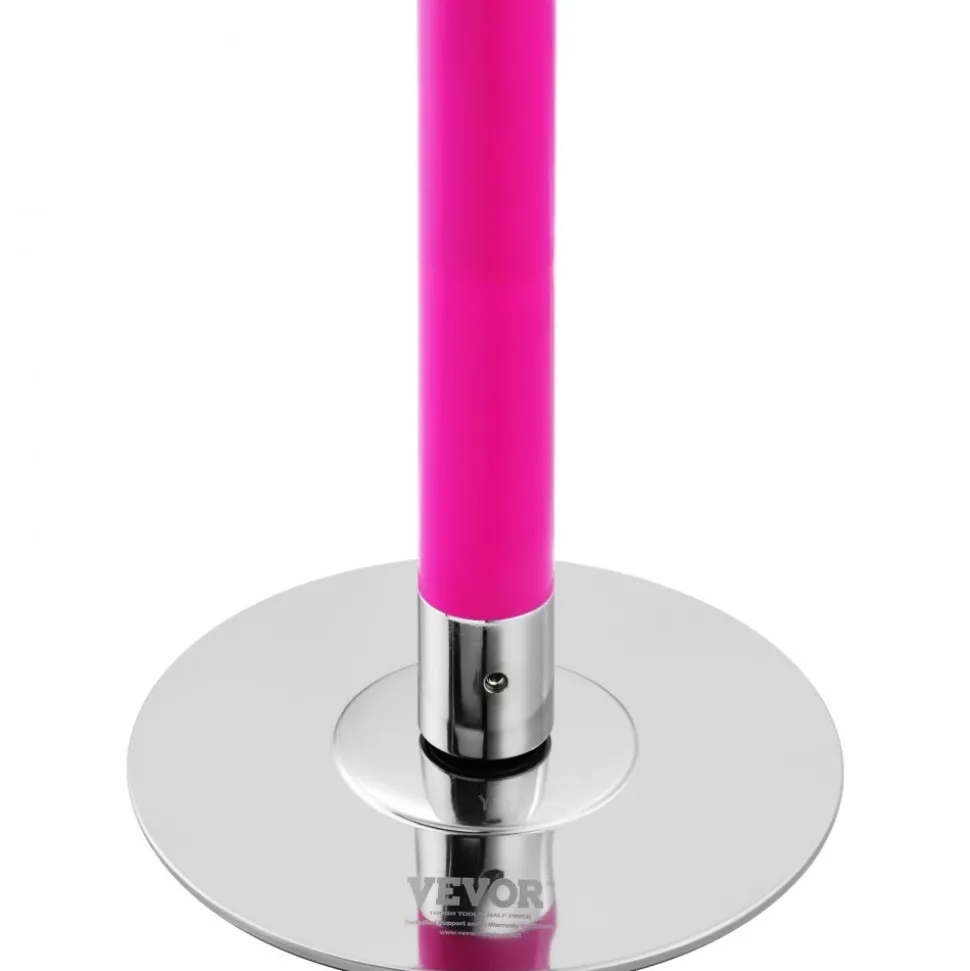 VEVOR Professional Dancing Pole, Spinning Static Dancing Pole Kit, Portable Removable Pole, 40mm Heavy-Duty Stainless Steel Pole, Height Adjustable Fitness Pole, for Exercise Home Club Gym, Pink