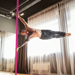 VEVOR Professional Dancing Pole, Spinning Static Dancing Pole Kit, Portable Removable Pole, 40mm Heavy-Duty Stainless Steel Pole, Height Adjustable Fitness Pole, for Exercise Home Club Gym, Pink