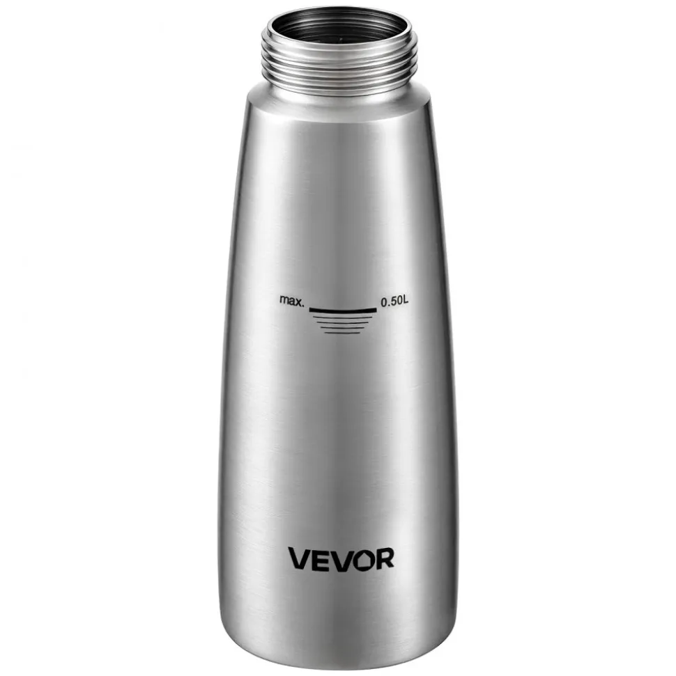 VEVOR Professional 304 Stainless Steel Whipped Cream Dispenser 500ml, Leak-Free Whipped Cream Maker, Whip Cream Canister with 3 Decorating Nozzles & Cleaning Brush, N₂O Chargers (Not Included)