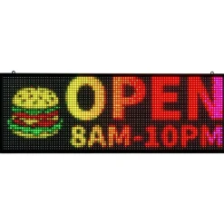 VEVOR Programmable LED Sign, P10 Full Color Flexible Digital Scrolling Panel, DIY Custom Text Pattern GIF Display Board, Bluetooth APP Control Message Shop Sign for Store Business Advertising, 40x14 in