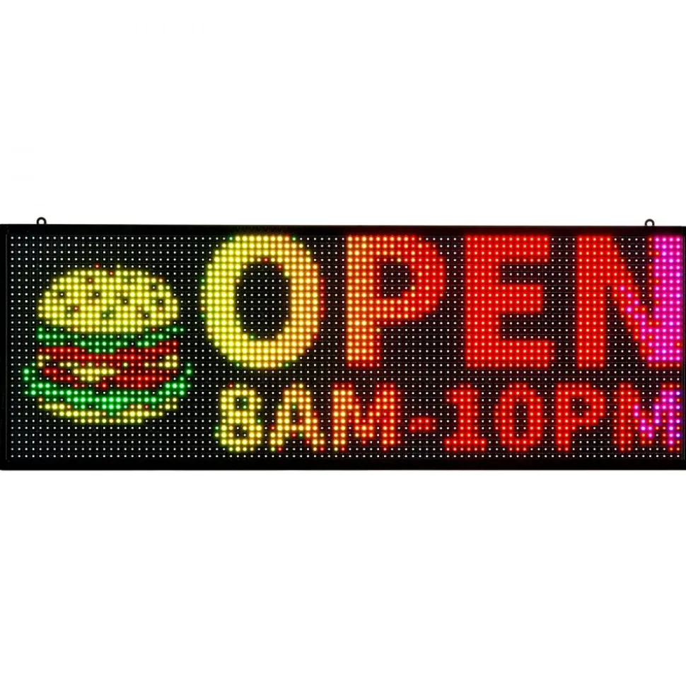 VEVOR Programmable LED Sign, P10 Full Color Flexible Digital Scrolling Panel, DIY Custom Text Pattern GIF Display Board, Bluetooth APP Control Message Shop Sign for Store Business Advertising, 40x14 in