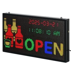 VEVOR Programmable LED Sign, P5 Full Color Flexible Digital Scrolling Panel, DIY Custom Text Pattern GIF Display, Bluetooth APP Control Message Board for Store Business Advertising, Indoor 27x14 in