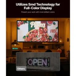 VEVOR Programmable LED Sign, P5 Full Color Flexible Digital Scrolling Panel, DIY Custom Text Pattern GIF Display, Bluetooth APP Control Message Board for Store Business Advertising, Indoor 27x14 in