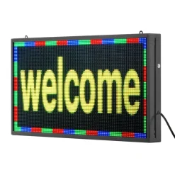 VEVOR Programmable LED Sign, P5 Full Color Flexible Digital Scrolling Panel, DIY Custom Text Pattern GIF Display, Bluetooth APP Control Message Board for Store Business Advertising, Indoor 27x14 in
