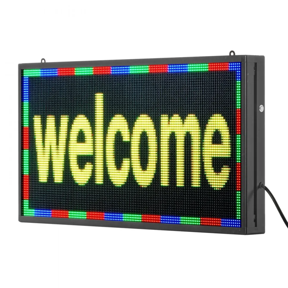 VEVOR Programmable LED Sign, P5 Full Color Flexible Digital Scrolling Panel, DIY Custom Text Pattern GIF Display, Bluetooth APP Control Message Board for Store Business Advertising, Indoor 27x14 in