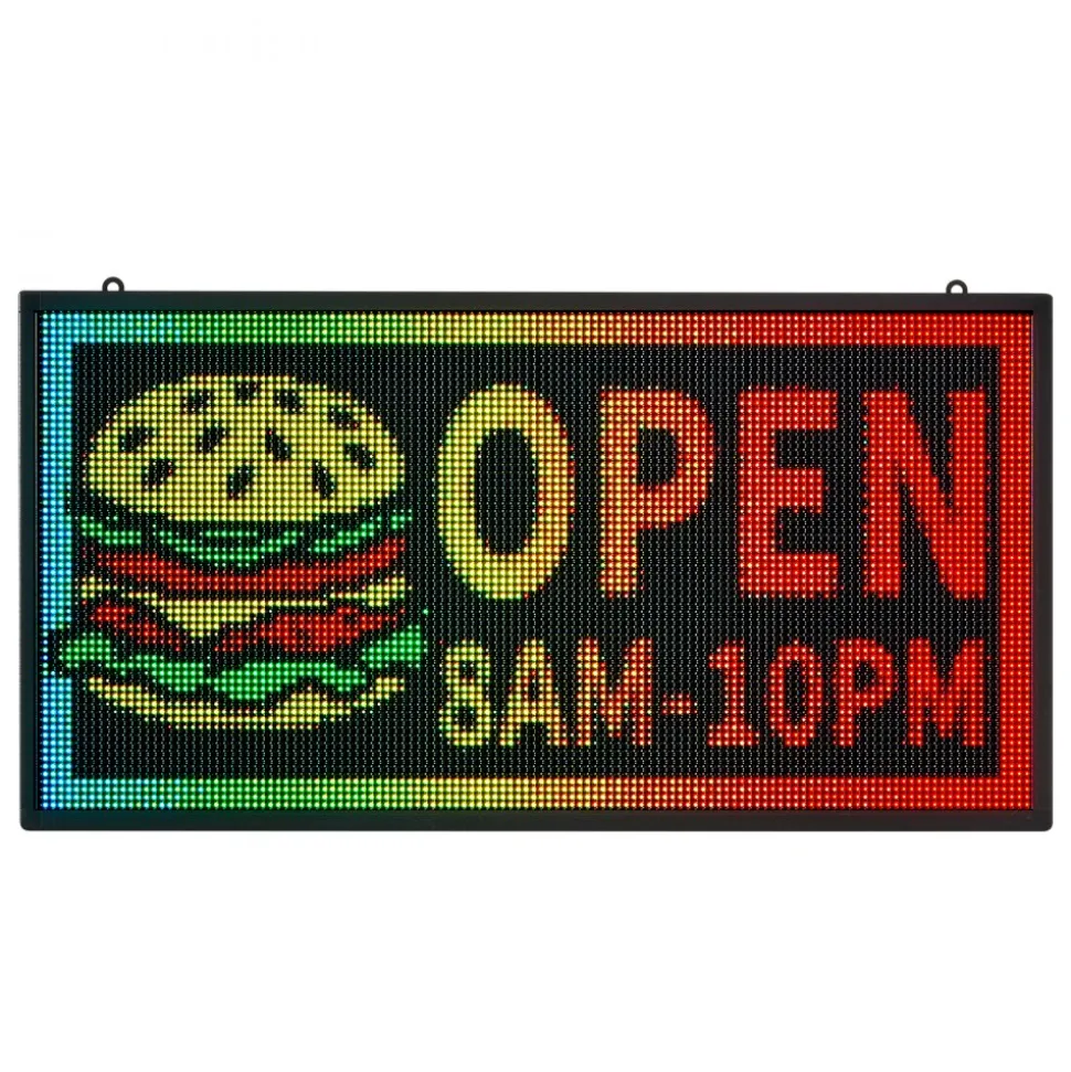 VEVOR Programmable LED Sign, P5 Full Color Flexible Digital Scrolling Panel, DIY Custom Text Pattern GIF Display, Bluetooth APP Control Message Board for Store Business Advertising, Indoor 27x14 in